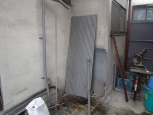 三菱電機温水器取替工事（名古屋市南区）撤去後