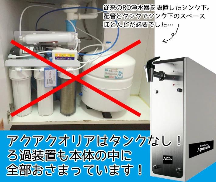 アクアクオリアはタンクなし！