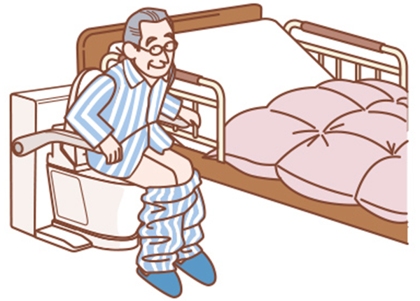 気遣いを軽減 ベッドサイド水洗トイレ：特長