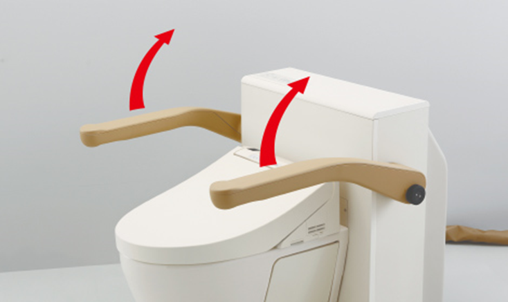 移動に便利なキャスター ベッドサイド水洗トイレ：特長