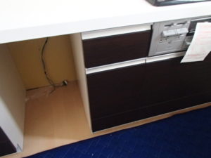 パナソニックビルトイン食洗機新設工事（名古屋市緑区）サイドキャビネット設置