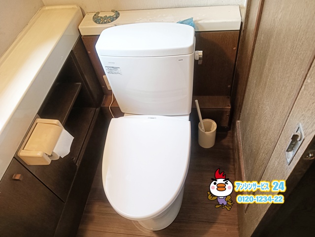 名古屋市千種区トイレ交換工事（TOTOピュアレストQR　暖房便座）