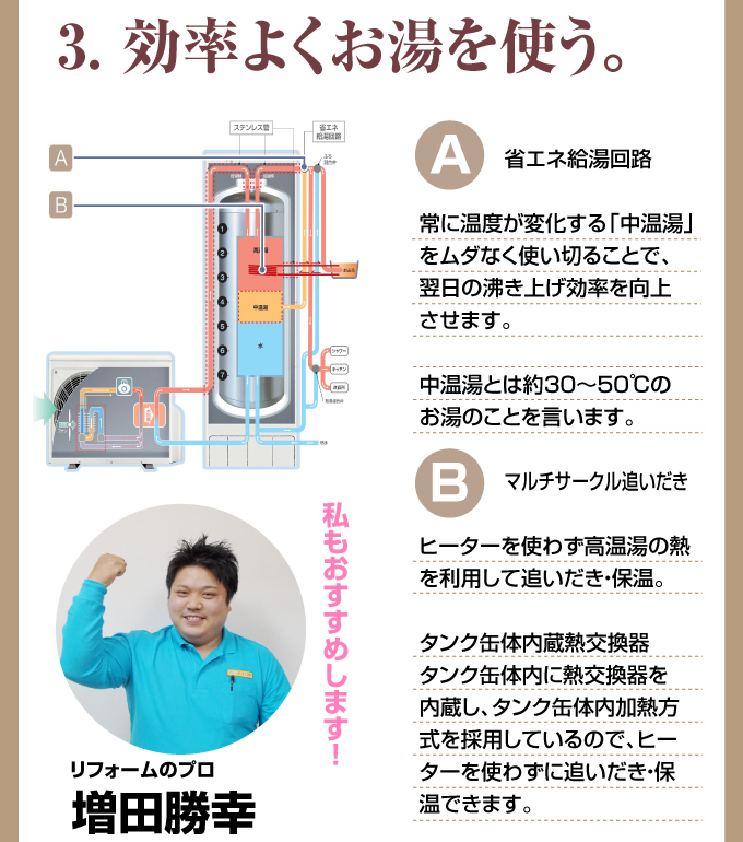 効率よくお湯を使う。