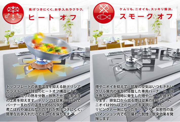 ヒートオフ、スモークオフ、